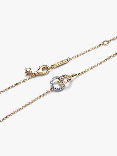 Collier Cercles Imbriqués Pavé et Sphère Bimatière