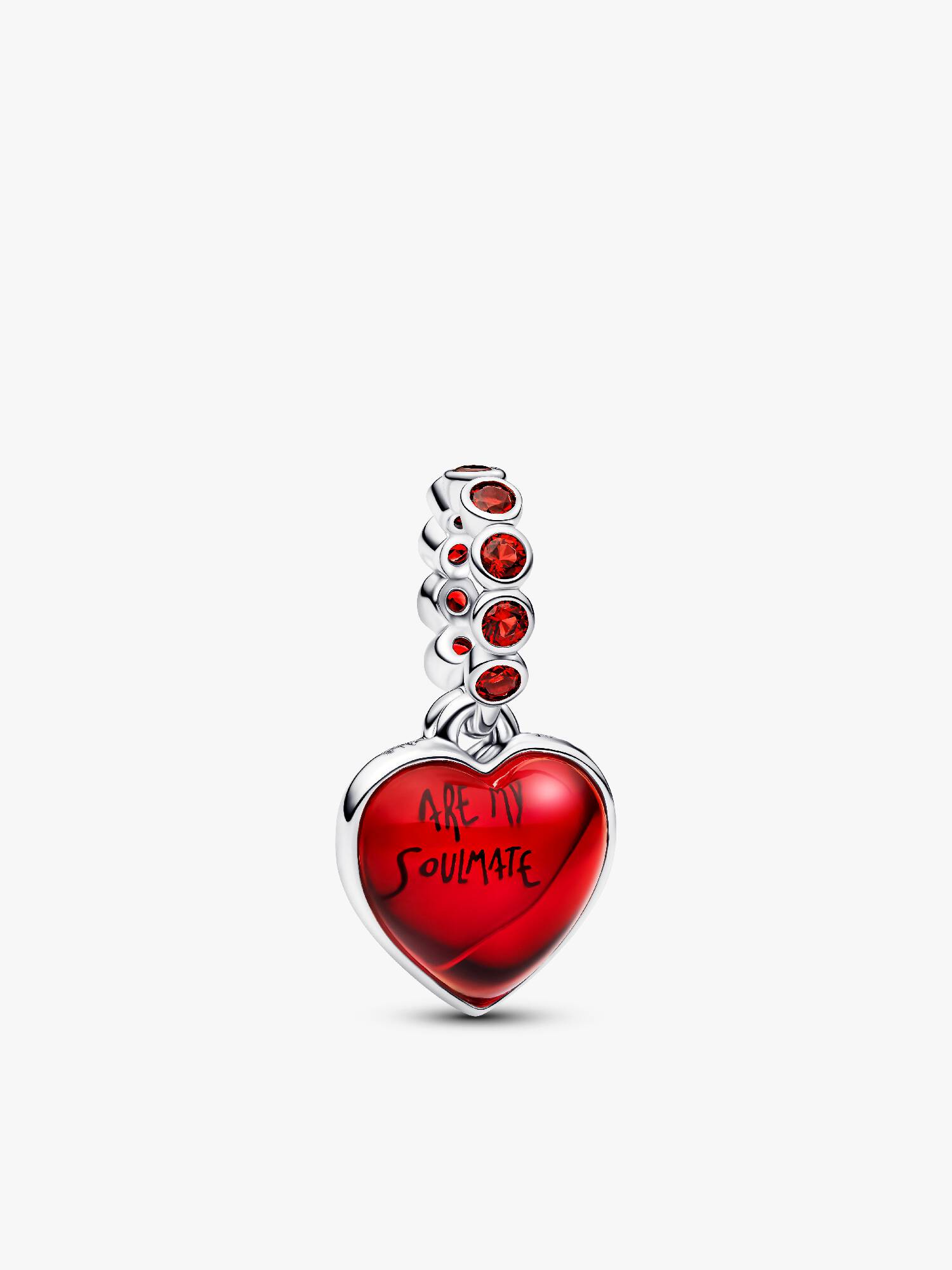 Charm Pendant Double Cœur Murano Rouge