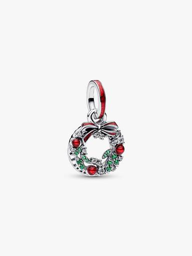 Charm Pendant Double Couronne de Noël