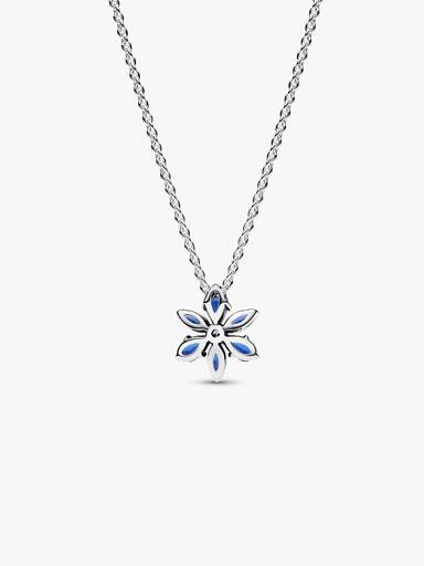 Collier à Pendentif Herbier Bleu Scintillant