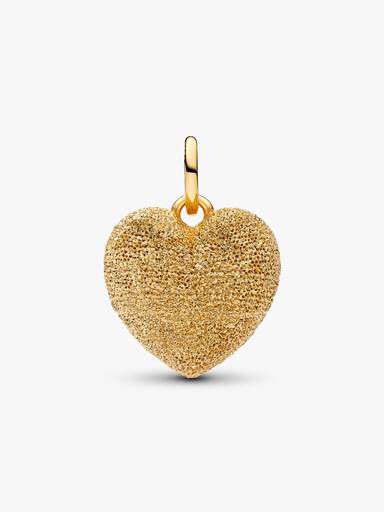 Charm Pendant Cœur Bombé Texturé