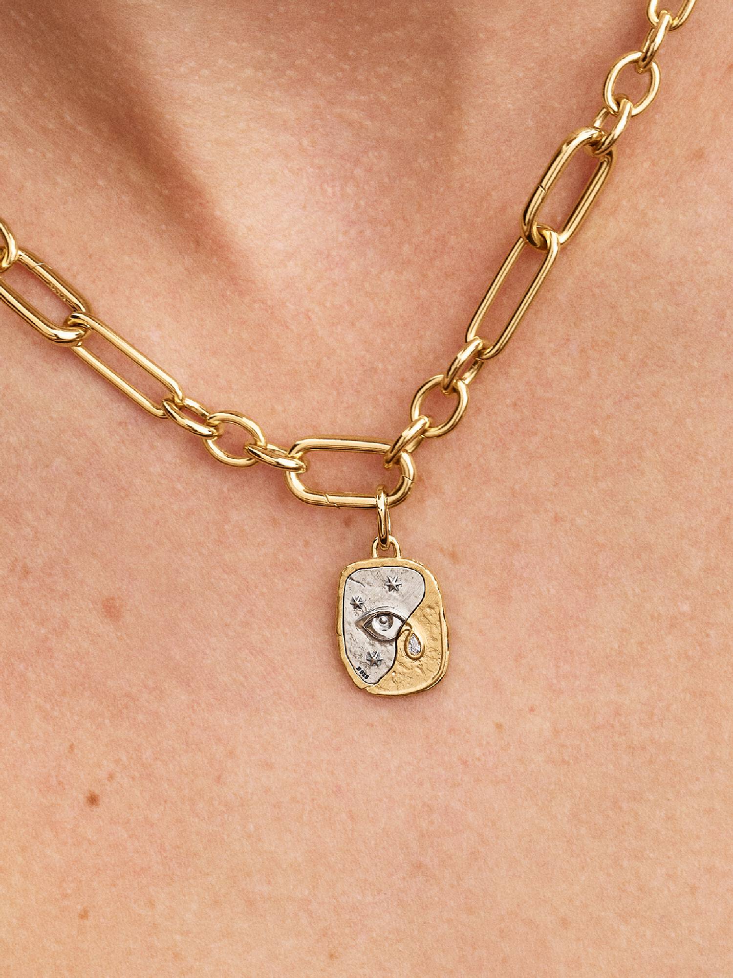 Charm Médaillon Œil Bimatière