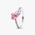 Bague Scintillante Double Cœur Rose & Incolore Bague Scintillante Double Cœur Rose & Incolore