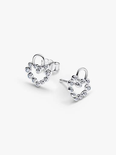 Clous d’Oreilles Cadenas Cœur Scintillant