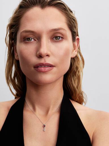 Collier Clé Cœur Surélevé