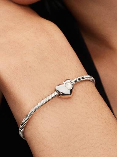 Charm Cœur Pierre Blanche Gravable