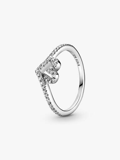 Bague Cœur Chevron Scintillante