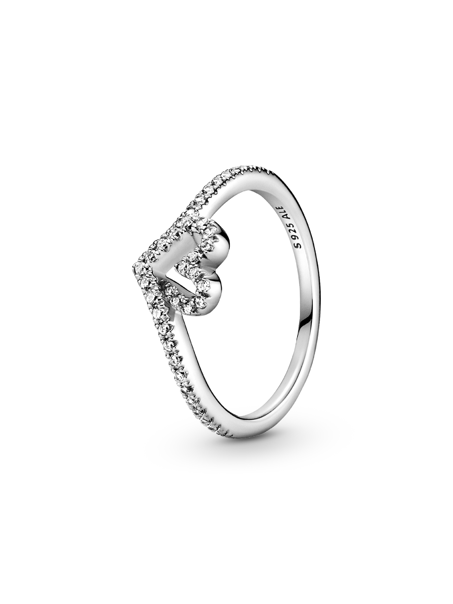 Bague Cœur Chevron Scintillante