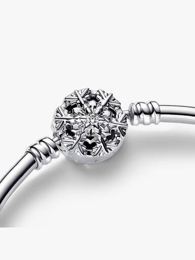 Bracelet Jonc Fermoir Flocon de Neige Scintillant Pandora Moments