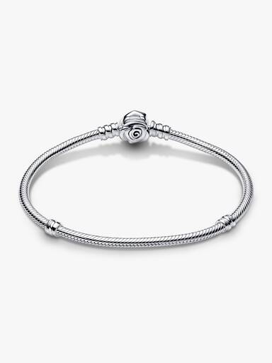 Bracelet Maille Serpent Fermoir Rose en Fleur