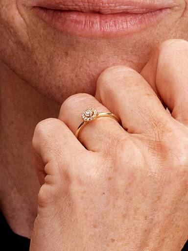 Bague Halo Pavé Rond