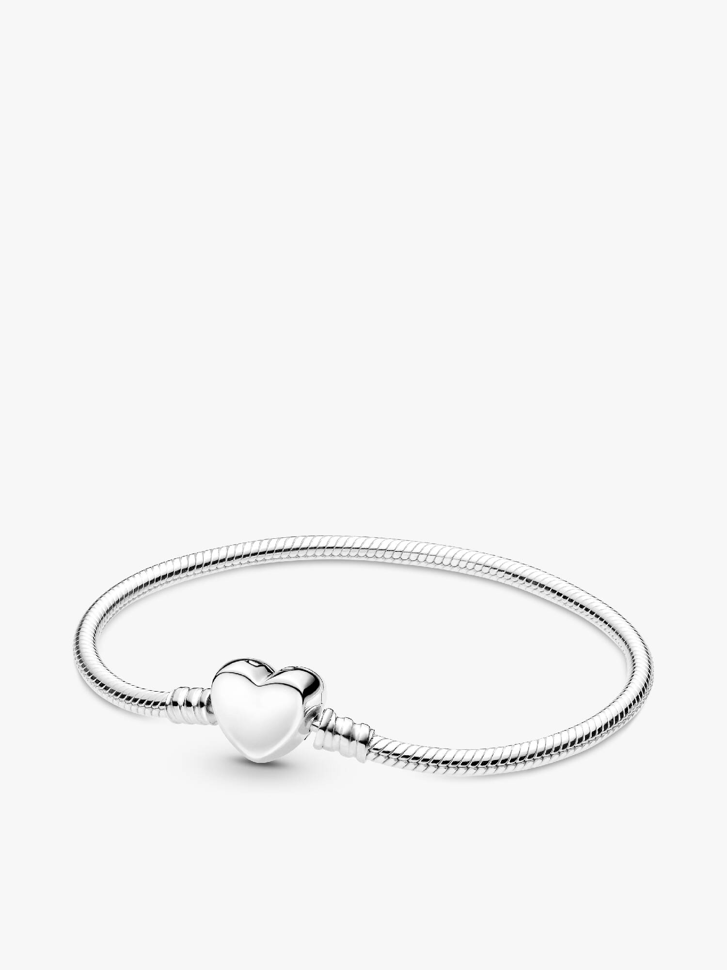 Bracelet Maille Serpent Fermoir Cœur Gravable Pandora Moments
