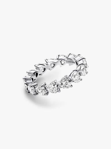 Bague Couronne de Cœurs Incolores