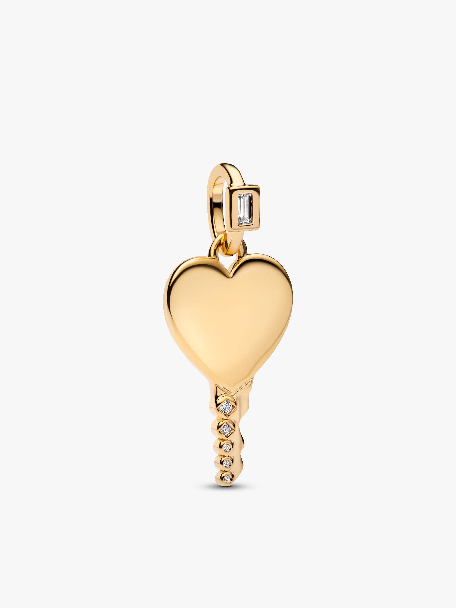 Pendentif Clé Cœur Gravable Doré