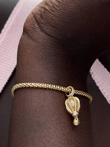 Charm Pendant Montgolfière Incolore Scintillant