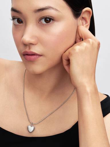 Charm Pendant Cœur Bombé Mat