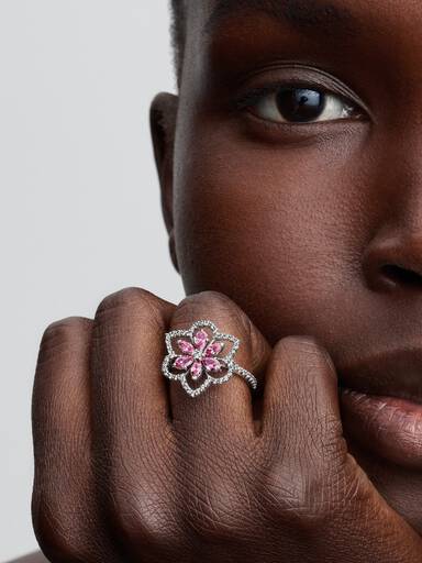 Bague Cocktail Double Fleur