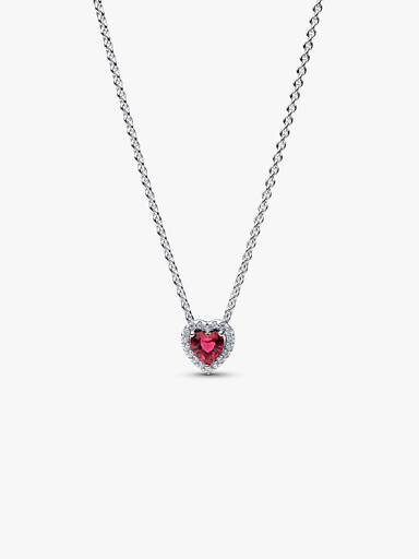 Collier Cœur Surélevé Rouge