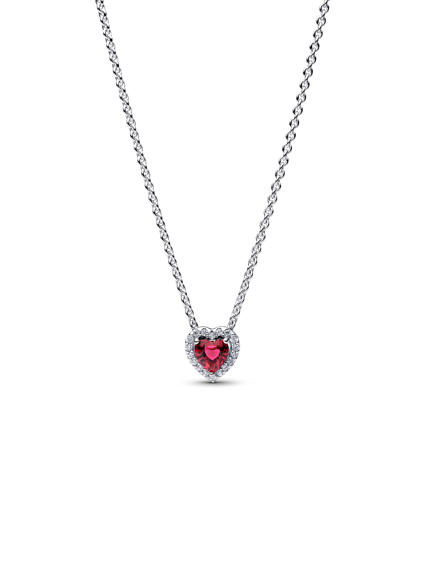 Collier Cœur Surélevé Rouge
