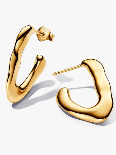 Boucles d'Oreilles Créoles Ouvertes V Organique