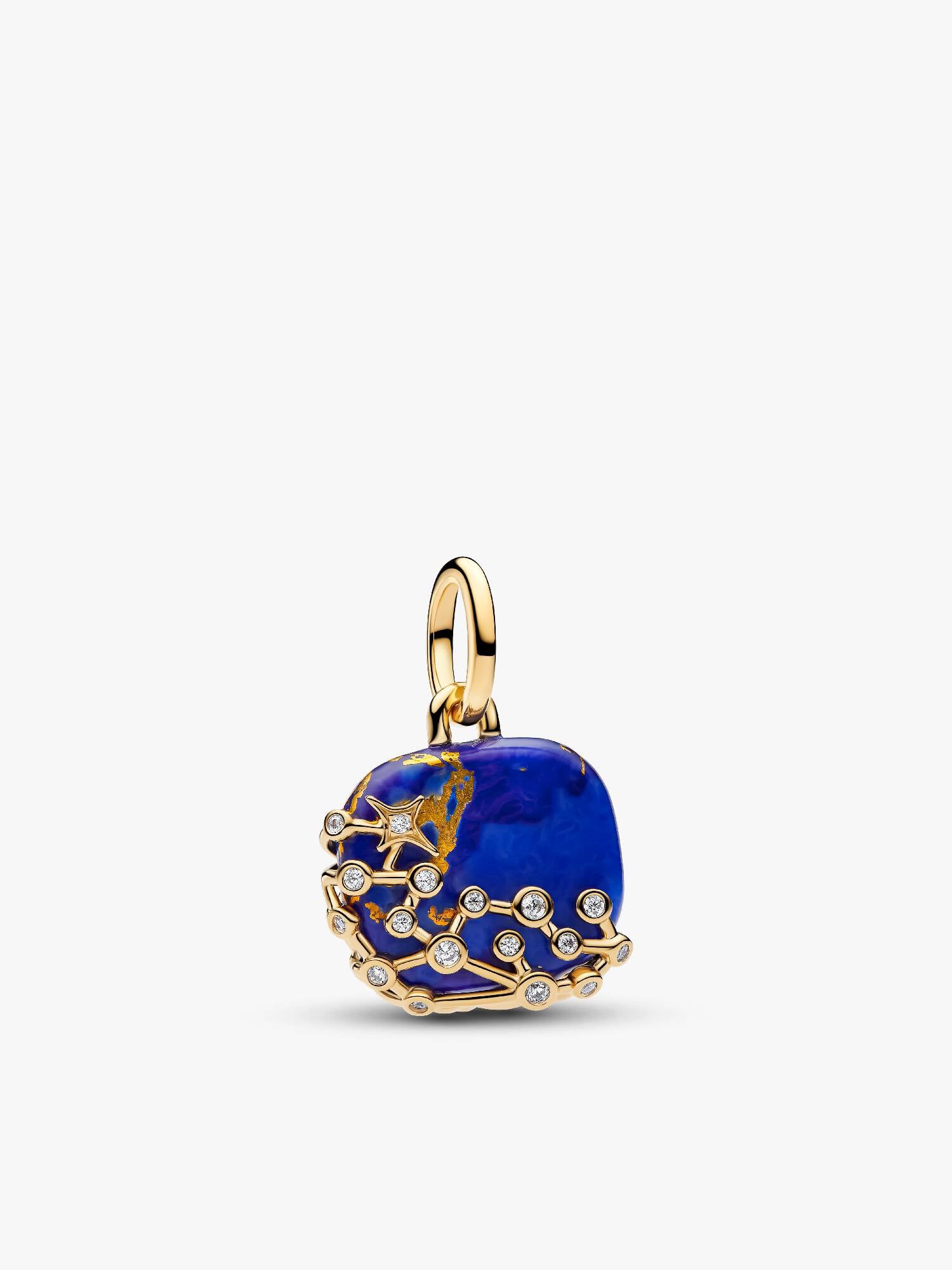 Charm Pendant Constellation Bleu Céleste Doré