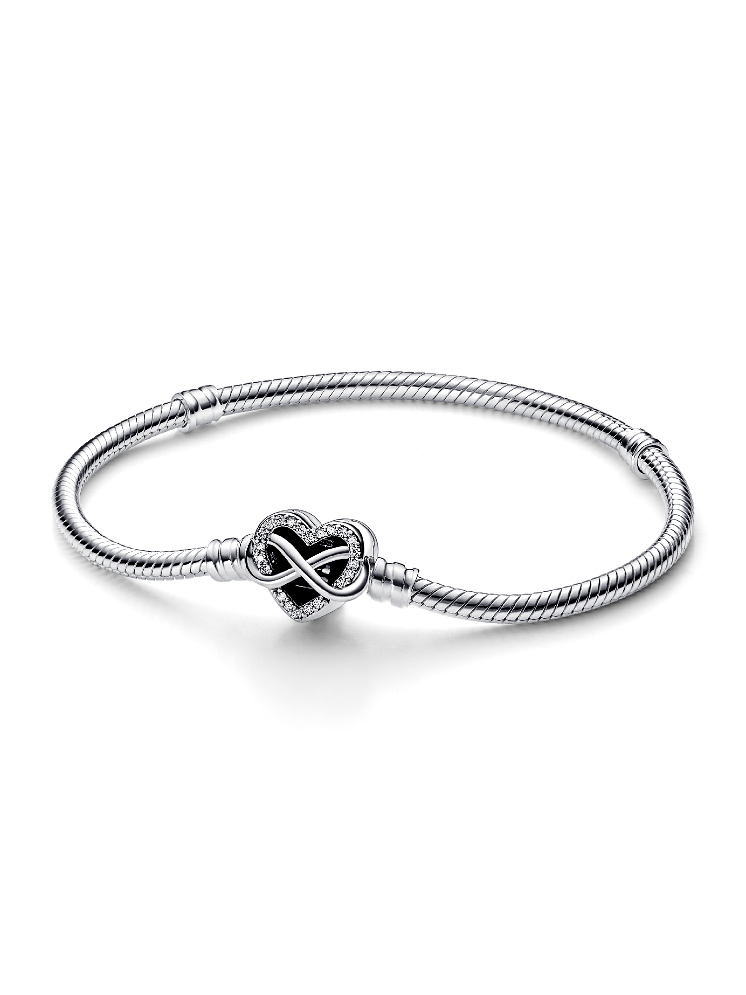 Bracelet Maille Serpent Fermoir Cœur Infini Scintillant