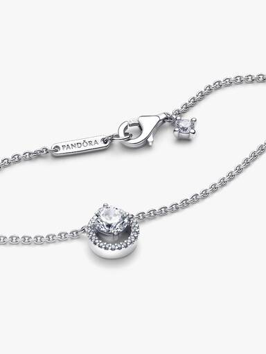 Collier Pendentif Halo Rond Scintillant