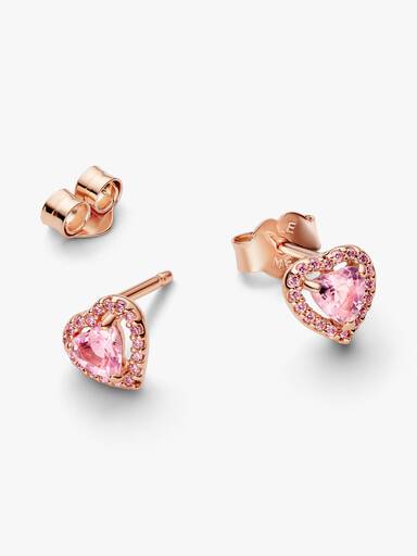 Clous d’Oreilles Cœurs Surélevés Roses