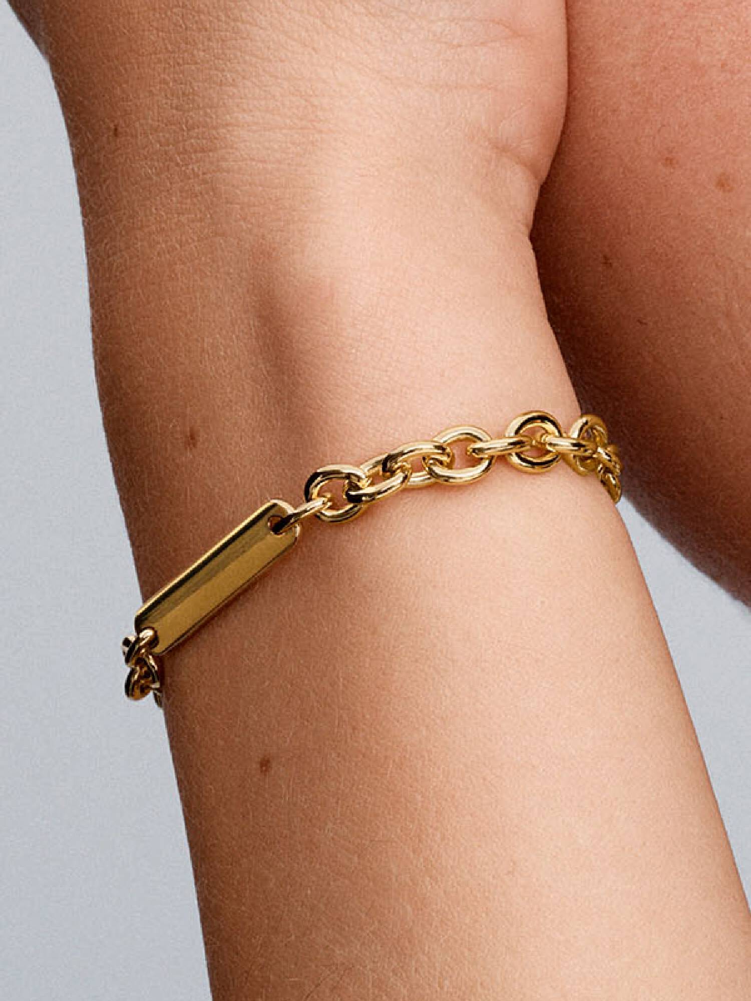 Bracelet à Maillons Barre Gravable
