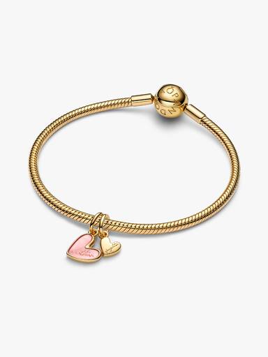 Charm Pendant Séparable Mère et Fille Rose Doré