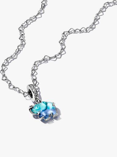 Coffret Cadeau Pendentif en verre Murano bleu éléphant
