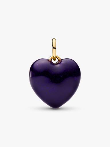 Charm Pendant Cœur Bombé Violet