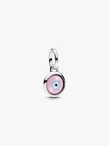 Mini Charm Pendant en Verre de Murano Mauvais Œil Gravable