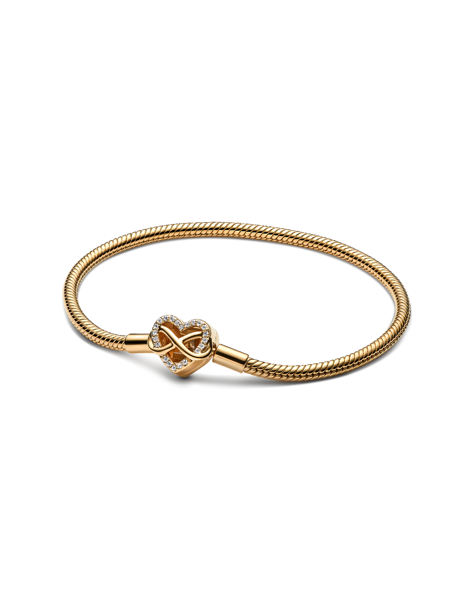 Bracelet Maille Serpent Fermoir Cœur de l'Infini Scintillant
