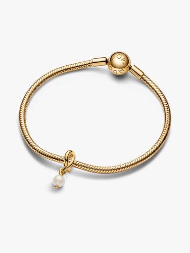 Charm Pendant Triple Cercle de l'Éternité Perle de Culture d’Eau Douce Traitée
