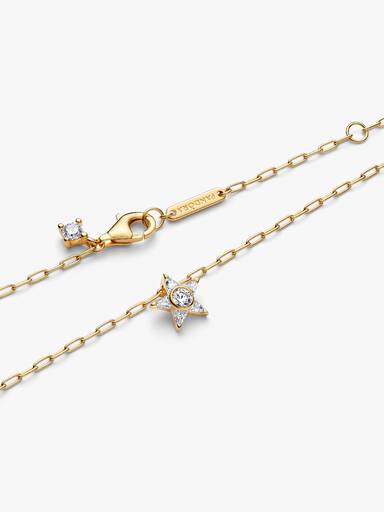 Collier avec Pendentif Étoile Scintillante Doré