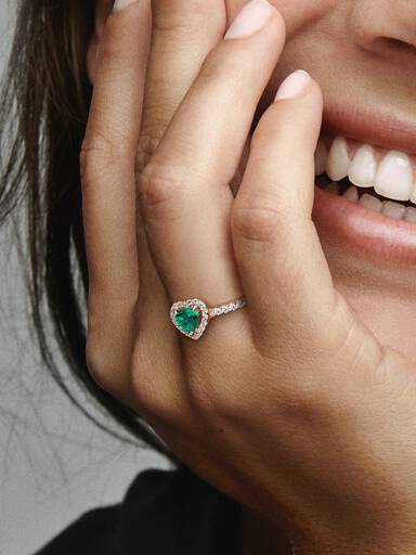 Bague Cœur Surélevé Scintillant