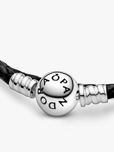 Bracelet en Cuir Noir Double Tour