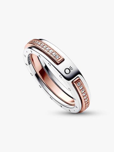 Bague Signature et Pavé Bimatière Pandora Signature