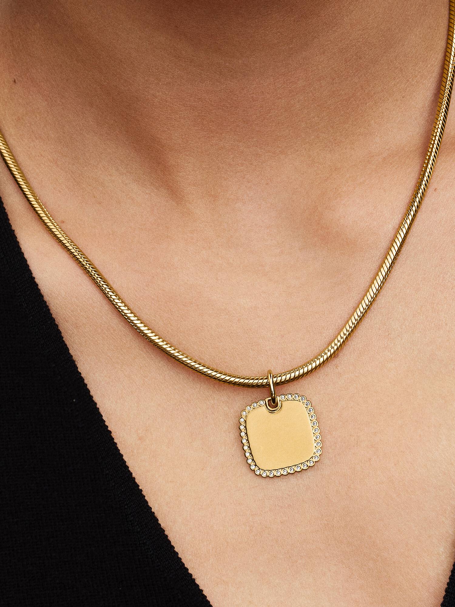 Médaillon Carré Gravable Doré