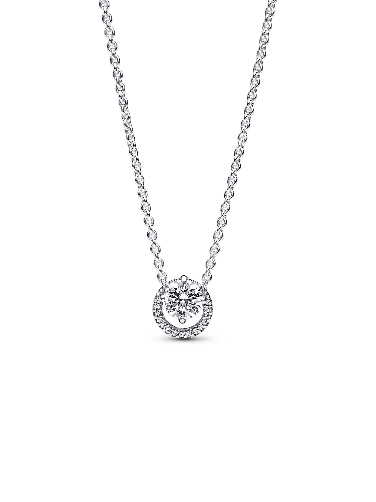 Collier Pendentif Halo Rond Scintillant