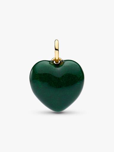 Charm Pendant Cœur Bombé Vert