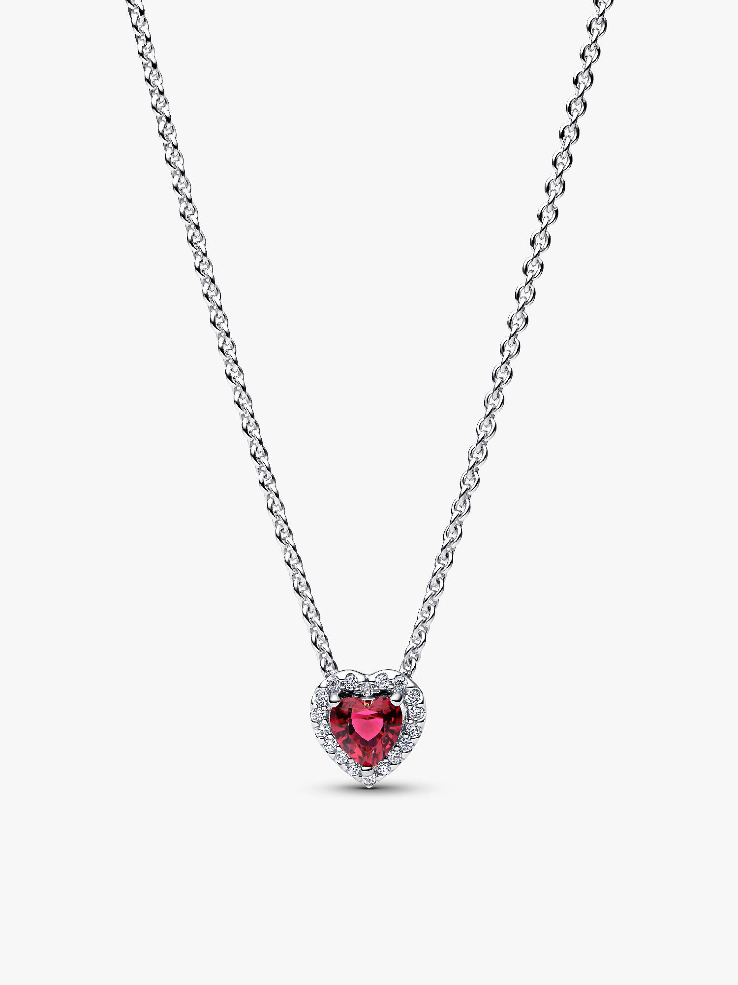 Collier Cœur Surélevé Rouge