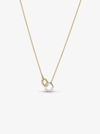 Collier Cercles Imbriqués Pavé et Sphère Bimatière