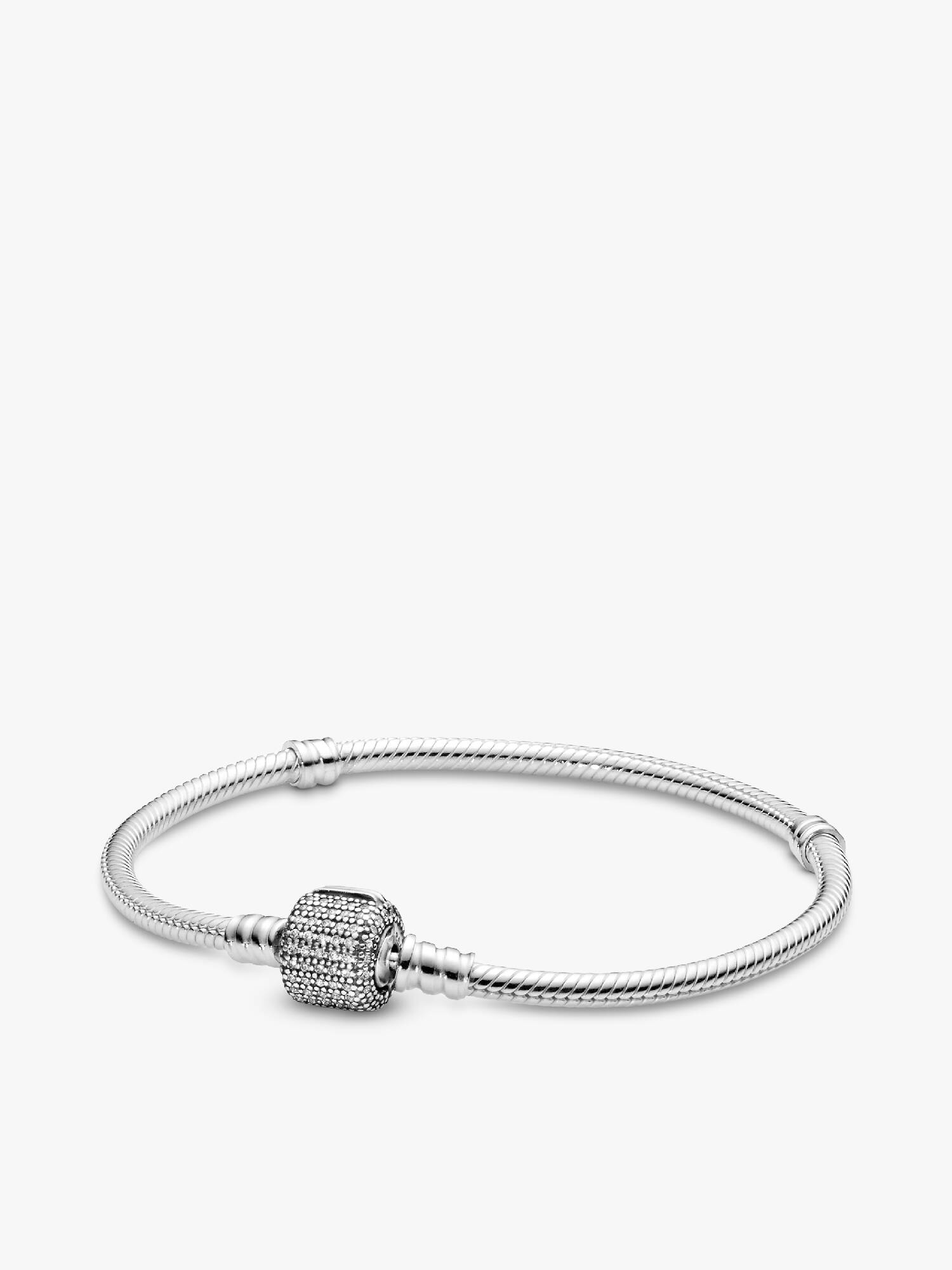 Bracelet Maille Serpent Fermoir Pavé Scintillant Pandora Moments