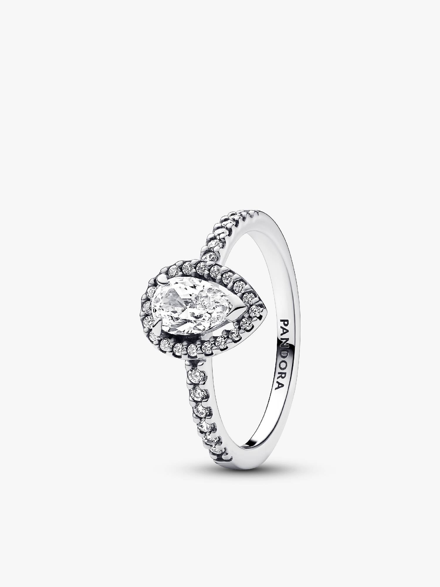 Bague Halo Poire Scintillante