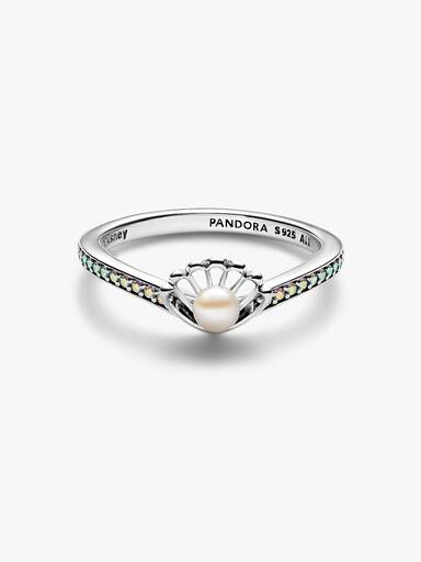 Bague Perle de Culture d’Eau Douce Traitée Princesse Disney Arielle Coquillage