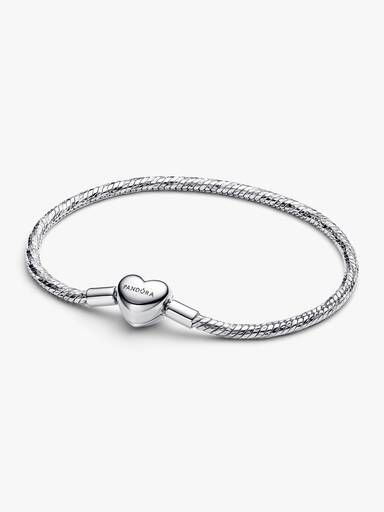 Bracelet Maille Serpent Facetté Fermoir Cœur