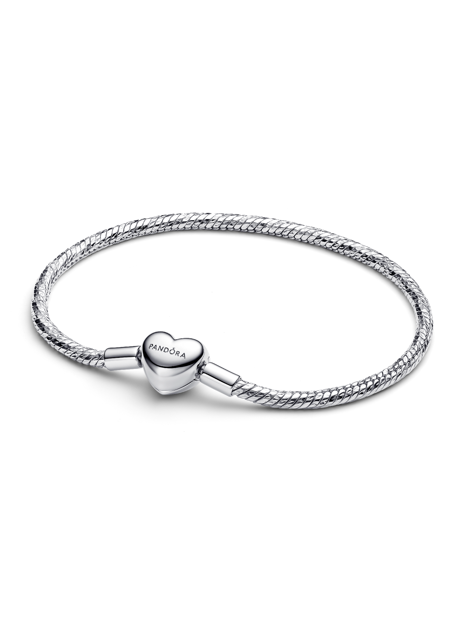 Bracelet Maille Serpent Facetté Fermoir Cœur