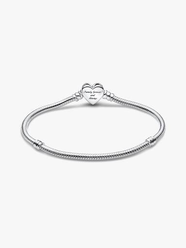 Bracelet Maille Serpent Fermoir Cœur de l’Infini Rose Scintillant